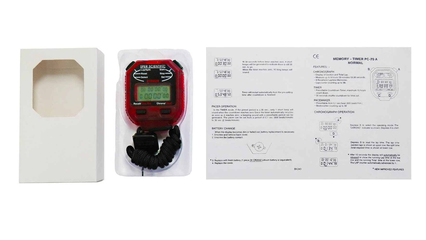 8-Memory Stopwatch 810029R - Sper Scientific - Ảnh 4 | Le Quoc Equipment