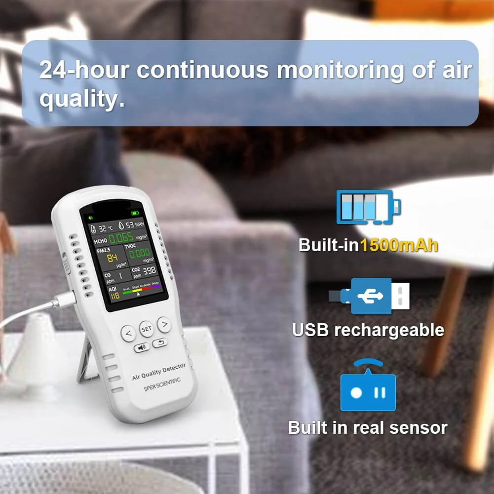 Handheld Multi Parameter Air Quality Monitor with PM1, PM2.5, PM10 860076 - Sper Scientific - Ảnh 4 | Le Quoc Equipment